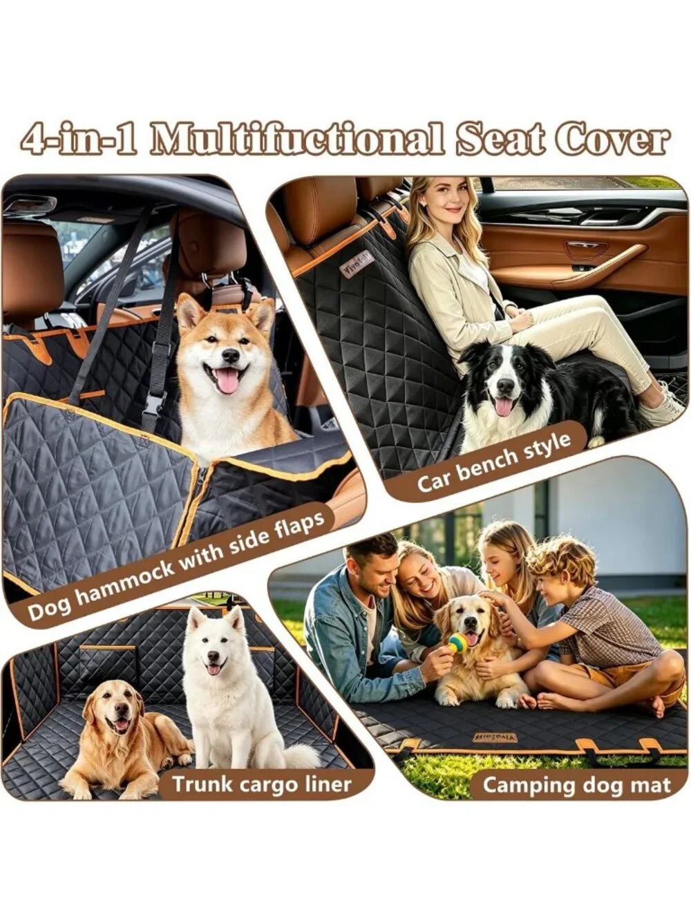 Waterproof Dog Seat Cover Hammock for Car | Nonslip, Scratch-Proof, Easy-Clean